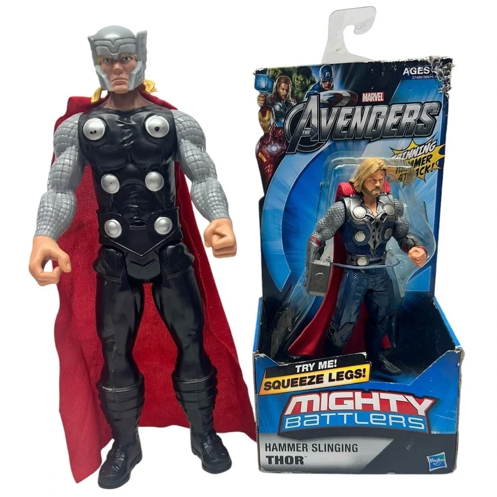 [2x] Marvel The Avengers Mighty Battlers Hammer & Titan Hero Series Thor Figures